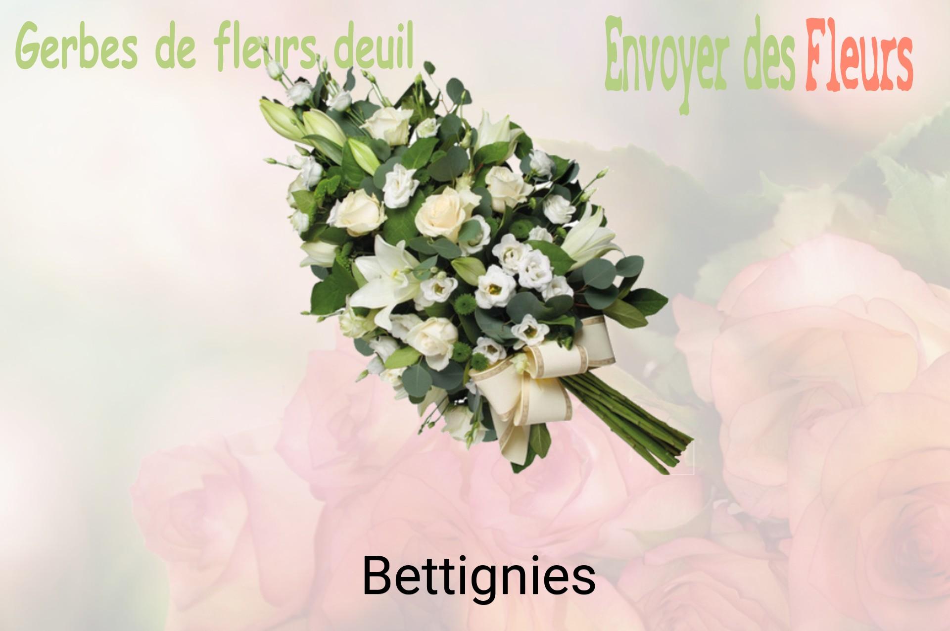 Gerbe de fleurs de deuil livrée à Bettignies